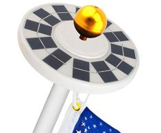 ????FENG ???? 2019 neue 48 LED Solar Fahnenmast Lichter Zelt Lichter Flagge Lichter Camping Lampe Wasserdichte Lampe (Weiß)
