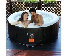 COSTWAY Whirlpool Aufblasbar, Massage Spa Pool √aufblasbar √Heizfunktion √4 Personen √In-Outdoor √Komplettset√Ø180cm√rund