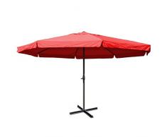 Sonnenschirm Meran Pro, Gastronomie Marktschirm mit Volant Ø 5m Polyester/Alu 28kg ~ Bordeaux ohne Ständer