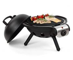 Kompakter BBQ Elektro-Tischgrill, Kugelgrill, Ø ca. 26 cm Grillplatte, leicht zu reinigen