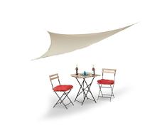 Relaxdays Sonnensegel, dreieckig, mit Spannseilen, Garten, Terrasse & Balkon, Outdoor & Indoor, 3,5 x 3,5 x 3,5 m, beige