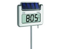 TFA Dostmann AVENUE PLUS Digitales Gartenthermometer mit Solarbeleuchtung Silber 17x4x114 cm