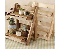 Pflanzentreppe Holz, Teckpeak Tischplatte Blumenregal Blumenständer Pflanztisch für Garten Terrasse Balkon