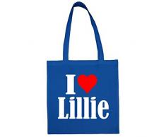 TascheI Love LillieGröße38x42FarbeBlauDruckWeiss