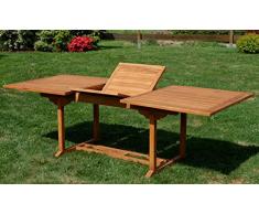 ASS Teak XXL Ausziehtisch Holztisch Gartentisch Garten Tisch L: 180/240cm B: 100cm Gartenmöbel Holz sehr robust Modell: JAV-TOBAGO240 von
