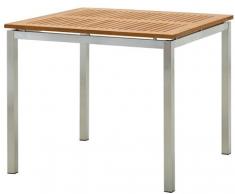 ASS Edelstahl Teak Gartentisch 90x90 cm Holztisch Esstisch Tisch Massive Ausführung A-Grade Teakholz Modell: Kuba