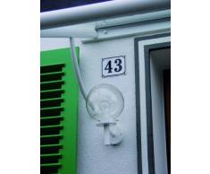 Hausnummernschild Hausnummer 18, Grund: blau, Schrift: weiß, 120x160mm