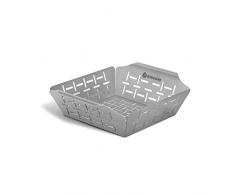 Burnhard Grillkorb 24,5x19x5,5 cm für Gemüse, Edelstahl, Gemüsekorb für Gasgrill, Spülmaschinenfest