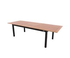 Doppler XXL Voll Aluminium Auszieh-Gartentisch Detroit Wood, 220/280 x 100 cm mit Synchronauszug