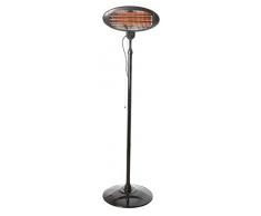 Hartig + Helling BS 55, 2in1 Heizstrahler/Wärmelampe mit Standfuß und Wandhalterung - 3 Leistungsstufen, Abschaltautomatik, Kippsicherung, höhenverstellbar, schwarz / silber