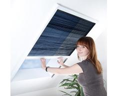 Fliegengitter Plissee für Dachfenster bis max. 70 cm x 157 cm - Insektenschutz - Dachfensterplissee - 80 x 160 cm | weißer Rahmen