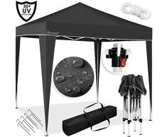KESSER® Pavillon 3x3m | wasserdicht | inkl. Tasche | Pop-Up Klicksystem | UV-Schutz 50+ | Faltpavillon | Gartenzelt | Partyzelt | Metall-Verstrebungen | Anthrazit