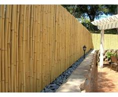 DE-COmmerce Hochwertiger Garten Zaun Sichtschutz Bambus ATY Nature I Garten, Terrasse, Balkon Sichtschutz Bambus mit geschlossenen Rohren I Windschutz Bambus 200 cm x 250 cm