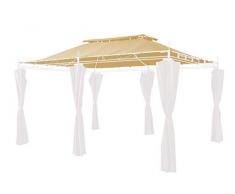 GRASEKAMP Qualität seit 1972 Ersatzdach zu Garten-Pavillon Inca 3x4 Beige Party-Zelt Terrassen-Dach