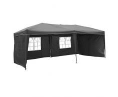 6 x 3 Meter wasserdichter Pavillon Faltpavillon Klapppavillon Alu-Pavillon grau