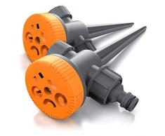 Brandson - Rasensprenger Set -5 Fach Rasensprinkler - Flächenregner Garten Sprinkler - für Verschiedene Flächenarten Kreis Halbkreis Viertelkreis Fächer beidseitig Strahl - mit Wählscheibe