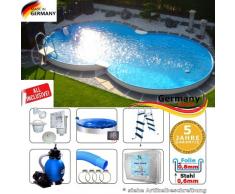 Achtformpool 5,25 x 3,20 x 1,20 Set Schwimmbecken Swimmingpool Achtformbecken 5,25 x 3,2 x 1,2 Stahlwandpool achtform Pool Einbau Pools Aufstellpool Gartenpool Sets Aufstellbecken Komplettset