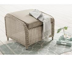 Destiny Lounge Hocker Casa Pearl Shell Luna Palma Fußhocker Polyrattan Beinauflage