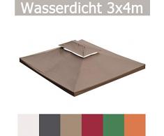 habeig WASSERDICHT Ersatzdach 3x4m Dach 340g für Pavillon Kaminabzug Pavillondach PVC (Anthrazit #42)