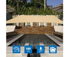 Innoo Tech Sonnensegel 2x3m Sonnenschutz sonnensegel wetterbeständig Segel Schatten PES UV-Schutz sonnensegel rechteckig für Garten Outdoor Terrasse Balkon ，Beige