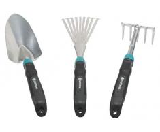 GARDENA Comfort Kleingeräte-Set: ideales Set für Blumenbeet und Balkon bestehend aus Blumenkelle, Kleinbesen und Blumenrechen (8964-60)