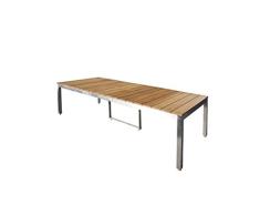 Auszieh-tisch / Gartentisch ausziehbar St. Catharines IV mit Edelstahl Gestell und Belattung aus hochwertigem Robinienholz im Maß von ca. 200 (Ausziehbar auf 250 cm) x 100 x 73,5 cm
