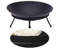 LS-LebenStil Feuerschale Eisen 47cm Schwarz Pflanzschale Terrassenfeuer Feuerstelle Antik-Style