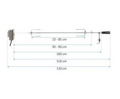 BBQ-Toro Universal Grillspieß Set I inkl. 2X Fleischnadeln, Lager, Ausgleichsgewicht und Motorhalterung I 220V - 240V Edelstahl Motor I Drehspieß für Gasgrill I Rotisserie (100 cm)