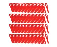 starnearby Ersatzmesser-Set Rasentrimmer-Zubehör 100 Stück Kunststoffmesser für Akku-Rasentrimmer Bosch, Einhell, großen Lochdurchmesser is 12 mm, kleine Lochdurchmesser 7 mm (rot)