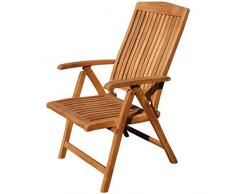 ASS Teak Design Hochlehner Gartensessel Gartenstuhl Sessel Holzsessel Klappsessel Gartenmöbel Holz sehr robust 7fach-verstellbar Modell: JAV-Tobago