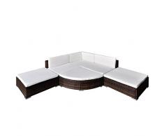 Nishore Rattan Lounge Set Polyrattan Loungemöbel Loungeset Loungegruppe aus PE-Rattan 16-teilig 695 x 695 x 525 mm (L x B x H)