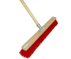 Profi Saalbesen Straßenbesen Eralon-Elaston-rot mit Stiel Kehrbesen (Besen 60cm / Stiel 160cm)