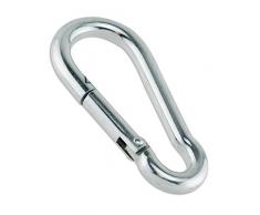 Constrabo® | 1 Stück Karabinerhaken 160 x 13 mm nach DIN 5299 C | Stahl Karabiner-Haken verzinkt mit 550 kg Tragkraft | Gefederter Verschluss mit Schnapphaken | Feuerwehr-Karabiner, Baumarkt-Karabiner