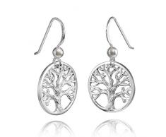 MATERIA Damen Ohrhänger Silber 925 Lebensbaum keltisch Baum des Lebens rhodiniert + Box #SO-99