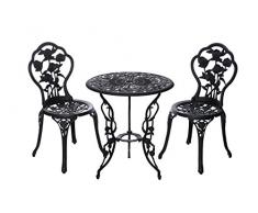 Sarah B Tisch Set 15240C1547 stabiles Gartenmöbel Set Balkonset Bistroset Aluminium Guss