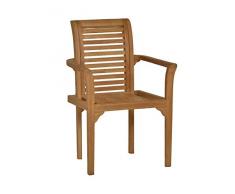 MiaMöbel Gartenstuhl 64,5x95x54 cm Gartenmöbel Outdoor Modern Massivholz Teak Honig