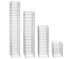 IHD Gabionensäulen eckig Gabionen Säule Steingabionen Steinkorb 4 mm Drahtstärke, Maschenweite 5 x 10 cm; Größe 30 x 30 cm 0,50 m