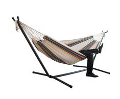 KiGoing 180 130 cm Hammock Outdoor Hammock with Frame, Double Hammock Hanging Chair Large Hammock with Steel Stand for Garden Courtyard Indoor/Without Shelf