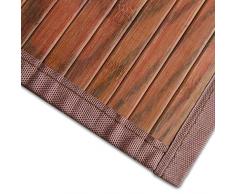 casa pura Bambusteppich Magenta (Braun) | für Bad und Wohnzimmer | natürlich wohnen Bambus | Bambusmatte in vielen Größen (160x230 cm)