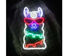 Alpaka Neonlicht LED Neonzeichen Weihnachten Wandleuchten für Schlafzimmer Dekoration Lounge Büro Hochzeit Bar Valentinstag Party Betrieben von USB (15,7 × 8,7 ) Alpaka Nachtlichter