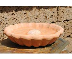 Unbekannt Vogelbad,Vogeltränke in Blütenform,helles Terracotta,25cm
