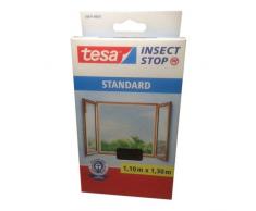 tesa Fliegengitter für Fenster, Standard Qualität (1,10m x 1,30m / 4er Spar-Pack, anthrazit)