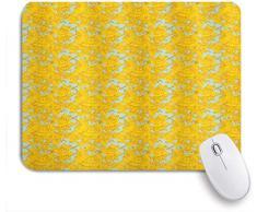 Dekoratives Gaming-Mauspad,Botanischer Skizzenstil Romantischer Frühlingsstrauß Warme farbige Gartenillustration,Bürocomputer-Mausmatte mit rutschfester Gummibasis