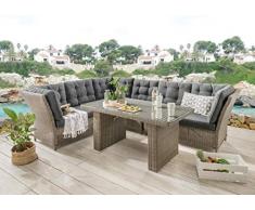 Destiny Loungegruppe Palma Riviera XL Vintage Grau Lounge Garnitur Dininglounge