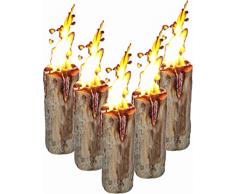 Hoyo Technology GmbH 5 Stück Schwedenfeuer Baumfackel Finnenfackel Gartenfackel Fackel Höhe = 35 cm; Ø = 15-20 cm
