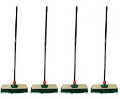 Novaliv Kehrbesen Besen mit Teleskopstiel Straßenbesen mit Stiel Gartenbesen Industriebesen Hofbesen Allzweckbesen (4, Gartenbesen)