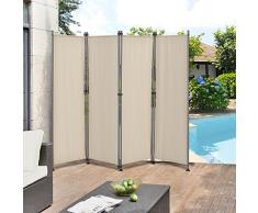[pro.tec] Outdoor Trennwand - 170 x 215cm - Paravent Sichtschutz Spanische Wand Garten Sandfarben