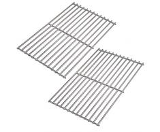 Onlyfire GCG-8538 Ersatz BBQ Edelstahl Koch Grillgitter Grillrost 41,5x27,6cm, 6mm Dicke, passt für Tepro Toronto, schwarz Modell Grills