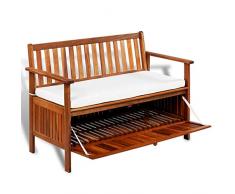 mewmewcat Aufbewahrungsbank Sitzbank mit Stauraum Gartenbank Flurbank Bank Truhenbank Holzbank 120 x 63 x 84 cm