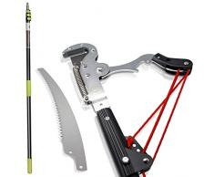 Amazy Iceberk Schneidgiraffe + Astsäge – Teleskopschere zum Beschneiden von Bäumen und dichten Büschen ganz ohne Leiter (1,55 – 5,40 m)